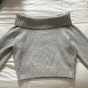 Hollister Off-Shoulder Light Gray Sweater